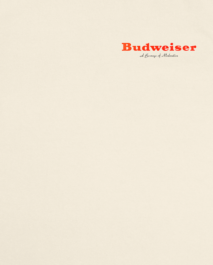 Vintage Bud Beer Ad Graphic Tee In Sand - Front & Back Print