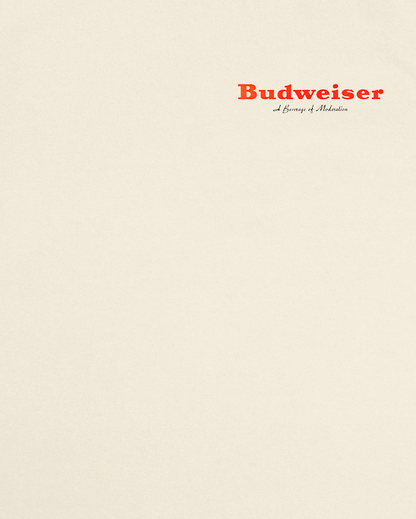 Vintage Bud Beer Ad Graphic Tee In Sand - Front & Back Print