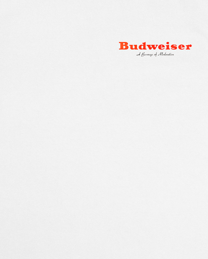 Vintage Bud Beer Ad Graphic Tee In Sand - Front & Back Print
