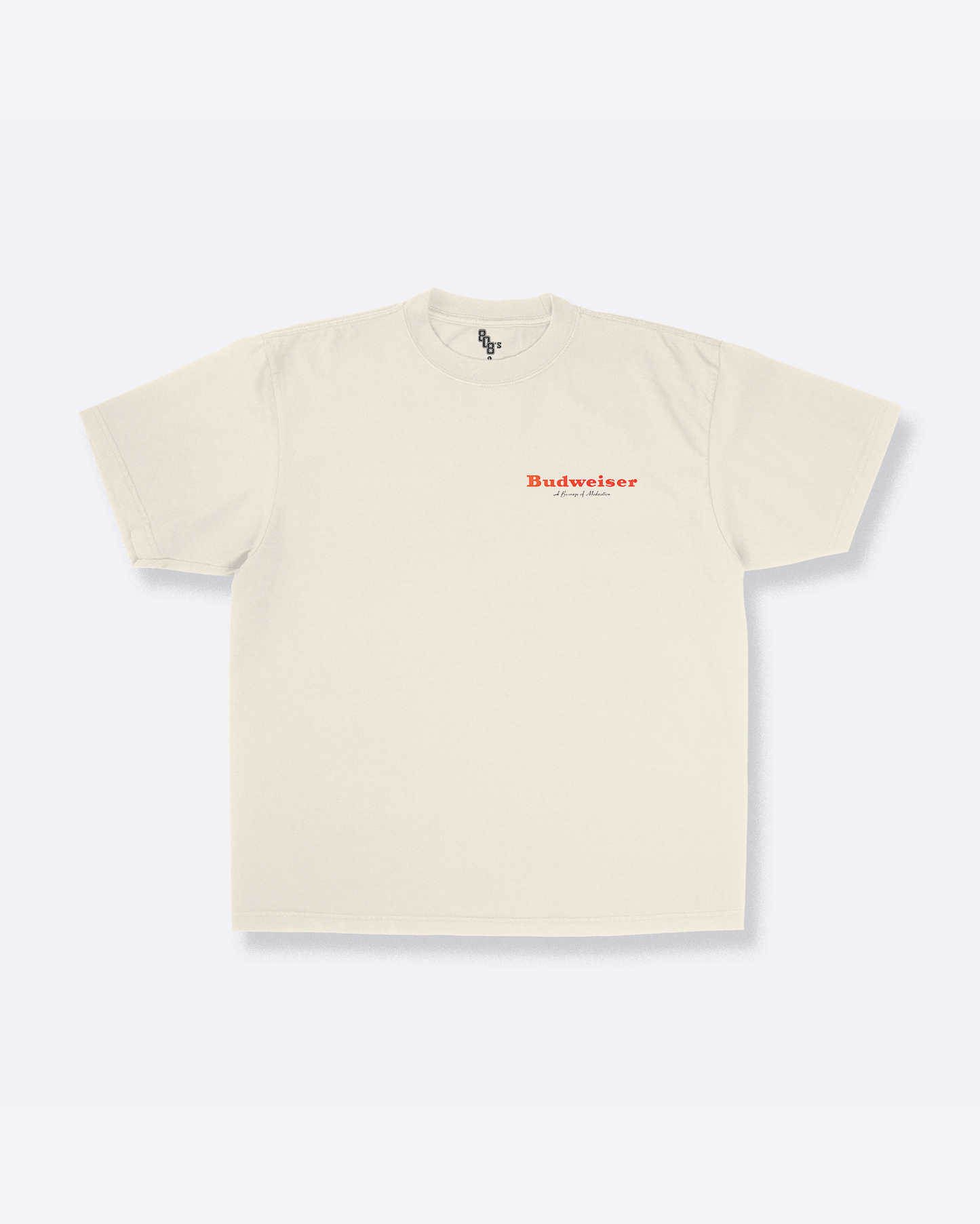 Vintage Bud Beer Ad Graphic Tee In Sand - Front & Back Print